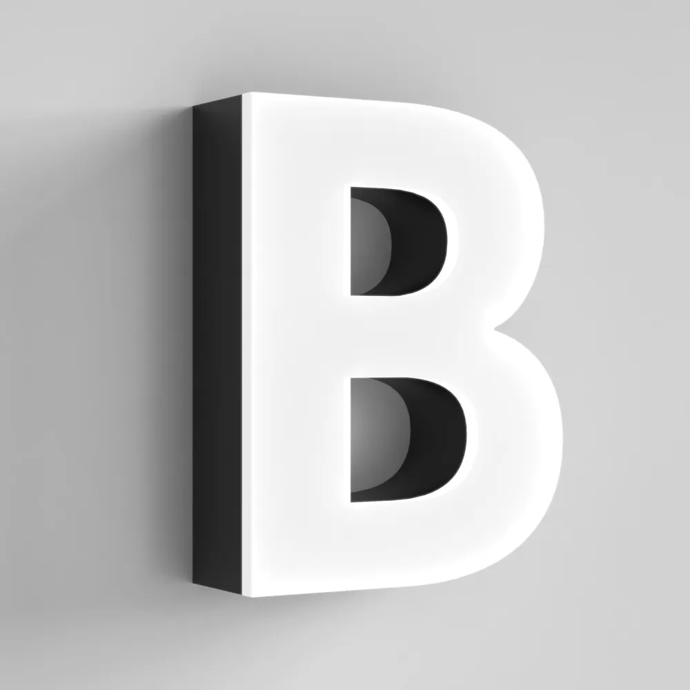 Custom channel letter sign: Type 7 – Exposed Acrylic Face Lit / Borderless