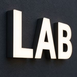Channel letter sign detail: Type 7 – Exposed Acrylic Face Lit / Borderless