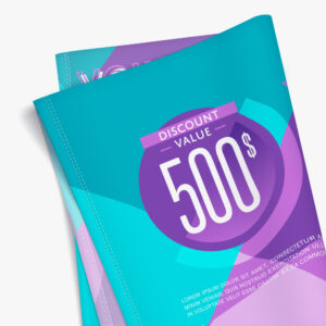 Blockout fabric banners printed with a bright discount promotion
