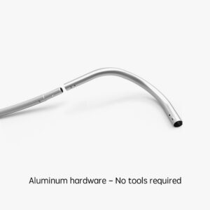Tool-free aluminum tube connector of the curved tension fabric display frame