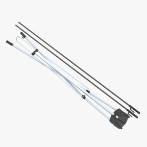 Folded X-stand frame poles and hub