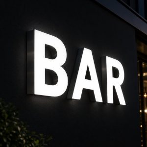Channel letter sign detail: Type 7 – Exposed Acrylic Face Lit / Borderless