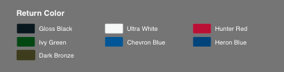Channel letter aluminum return color chart