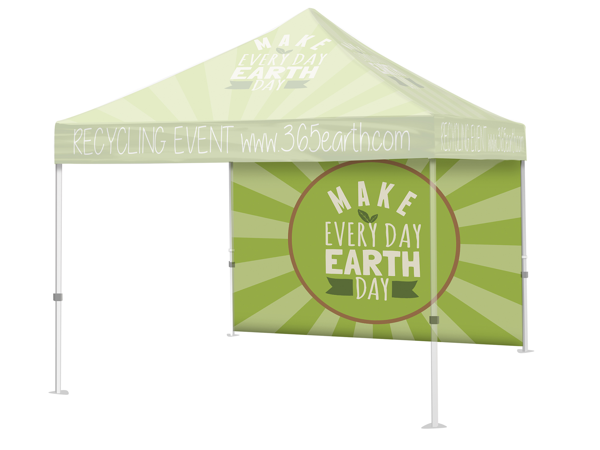 Event tent with a full color printed full back wall