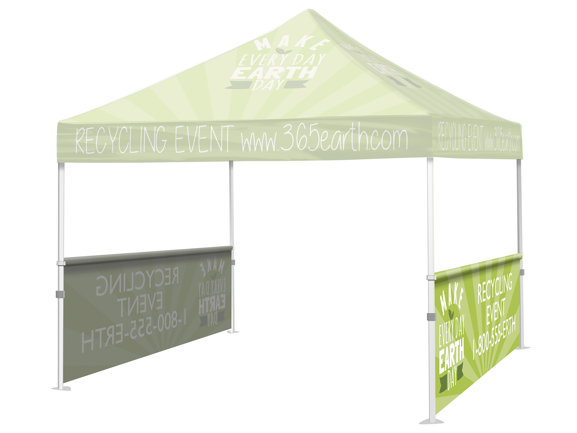 Event tent with full color printed half walls