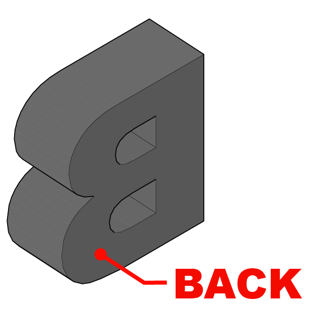 Diagram of the stainless steel back on an inset face lit channel letter